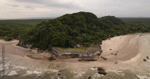 Drone at Fortress Nossa Senhora dos Prazeres at Ilha do Mel, Parana, Brazil photo