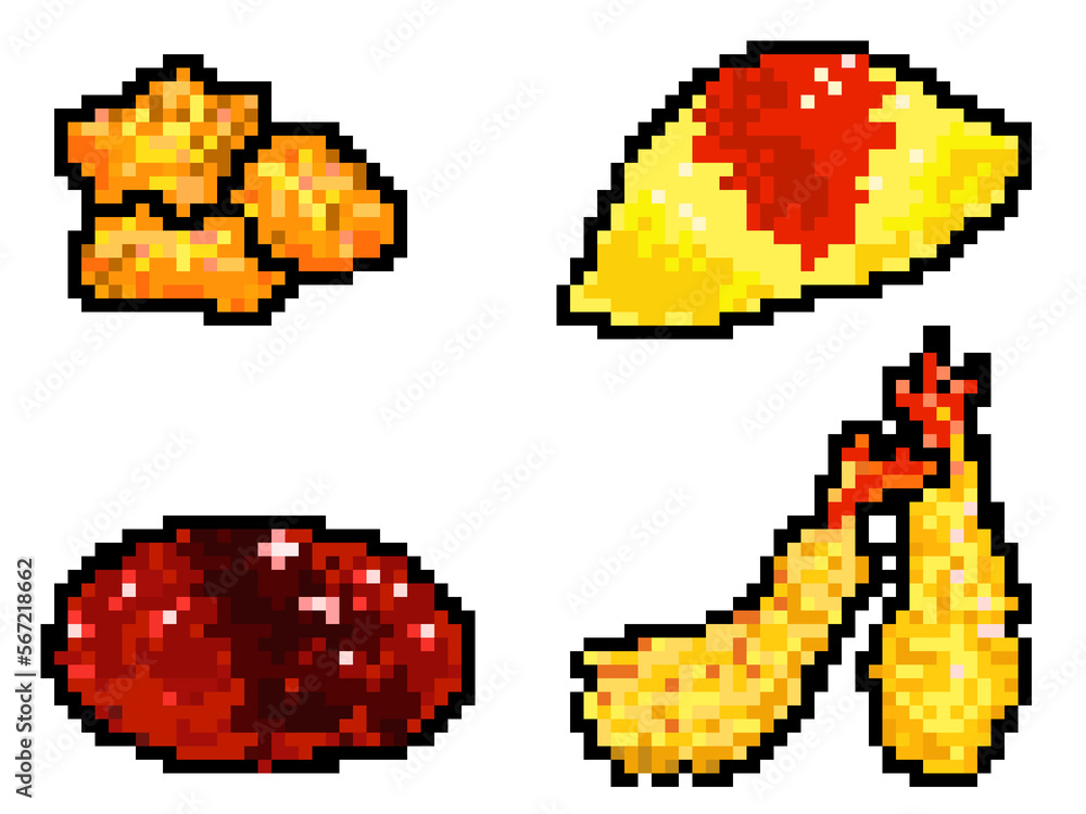 Fototapeta premium お子様ランチのドット絵