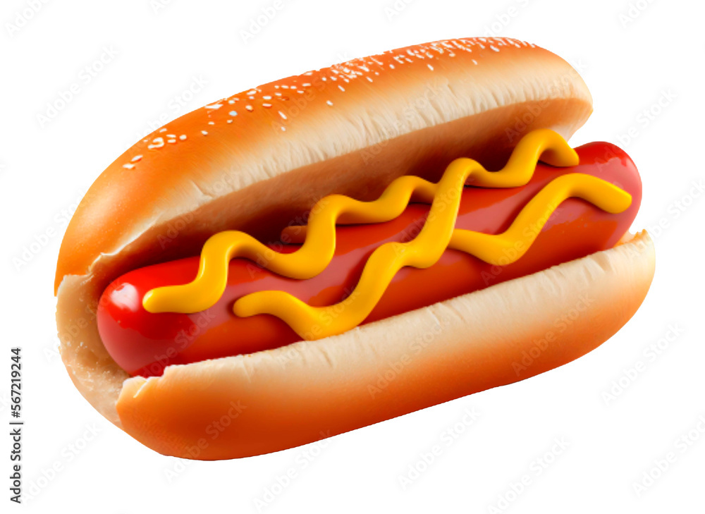 Hot dog with mustard, ai Hot dog with mustard, ai