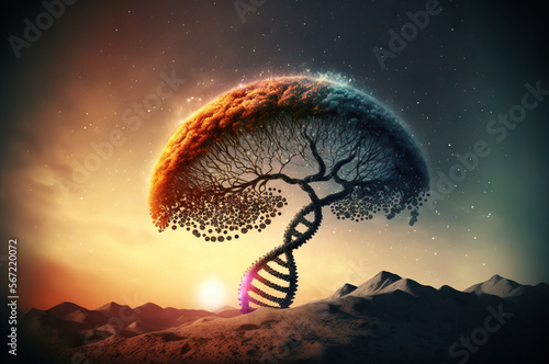 illustration of the closeup dna