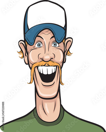 Fotografia cartoon smiling man in baseball cap on white background - PNG image with transpa