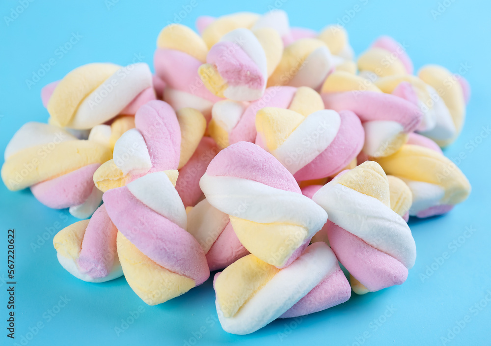 Heap of tasty twisted marshmallows, closeup Heap of tasty twisted marshmallows, closeup