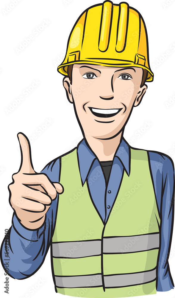 smiling construction worker hand sign - PNG image with transparent background smiling construction worker hand sign - PNG image with transparent background