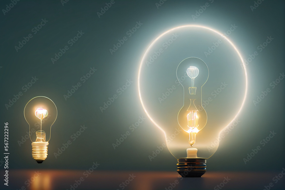 Light bulbs big and small | Ideas and knowledge concept illustration Light bulbs big and small | Ideas and knowledge concept illustration