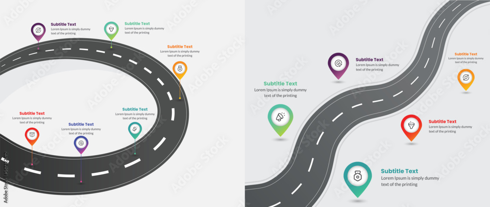 Roadmap Infographic design template with place for your data. Vector ...