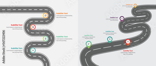 Roadmap Infographic design template with place for your data. Vector illustration