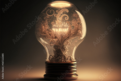 Decorative light bulb | Ideas and knowledge concept illustration photo