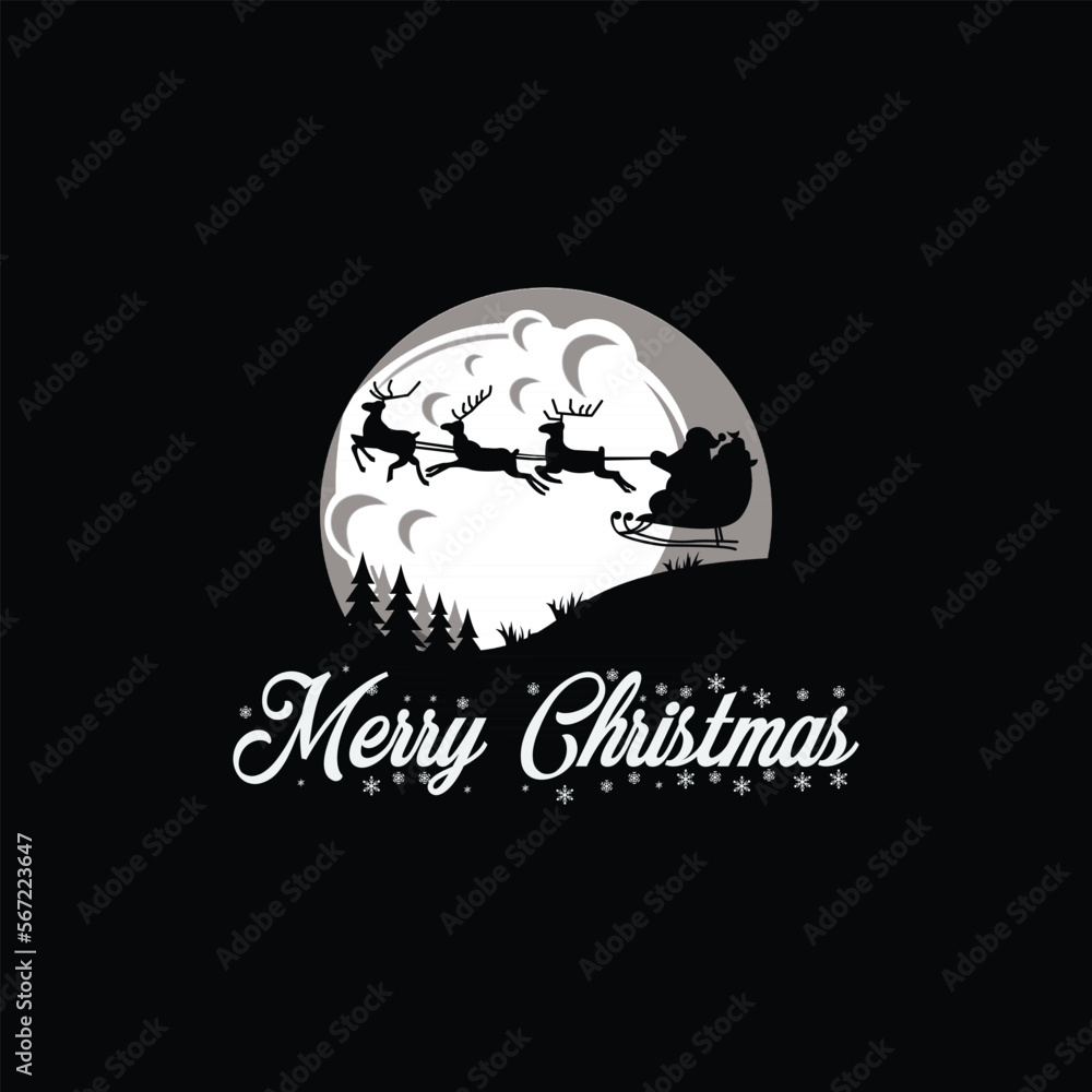 Awesome Merry Christmas Premium Illustration Logo Vector