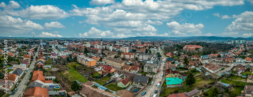 Aerial view of medieval Pezinok in Slovakia