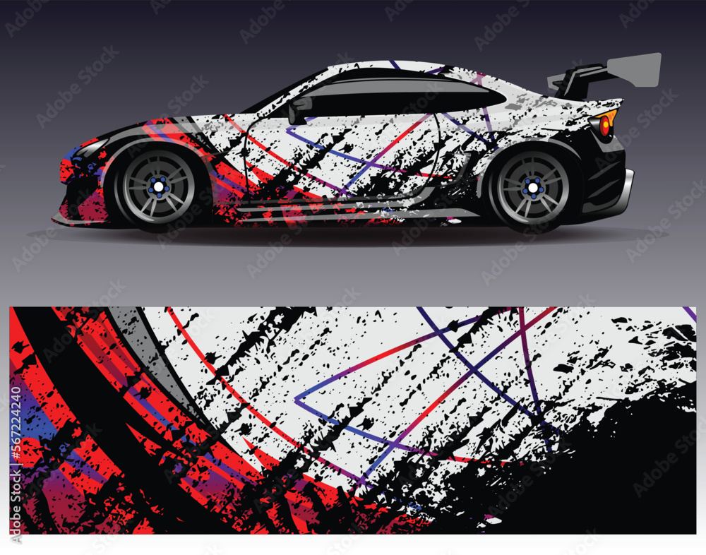 Car wrap design concept. Abstract racing background for wrapping ...