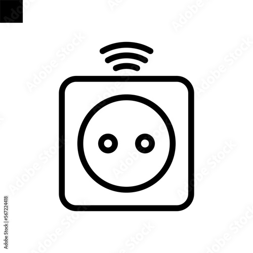 socket icon line style vector