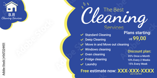 Template house Cleaning housekeeper Banner cleaner Flyer house work