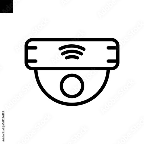 cctv icon line style vector photo