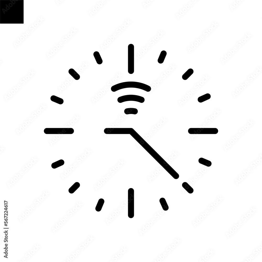 smart clock icon line style vector smart clock icon line style vector