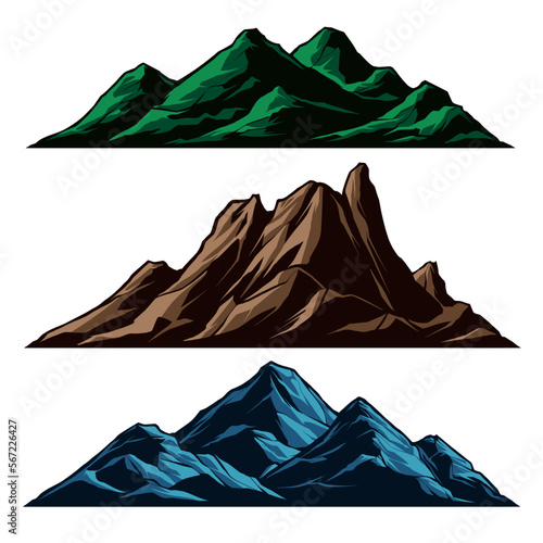 Mountain illustration vector badge logo outdoor editable