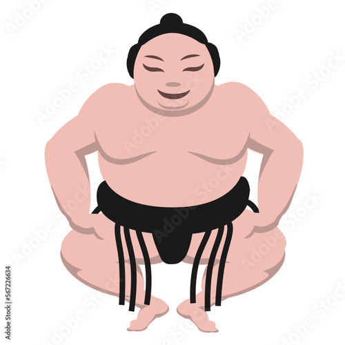 Sumo Wrestler Emoticon Illustration