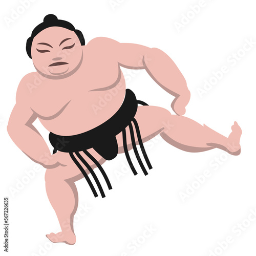 Sumo Wrestler Emoticon Illustration