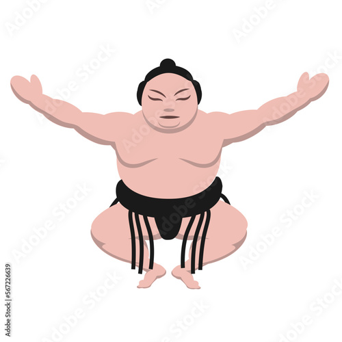 Sumo Wrestler Emoticon Illustration