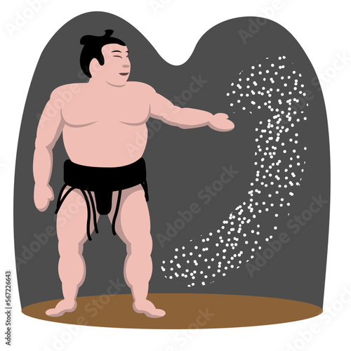 Sumo Wrestler Emoticon Illustration