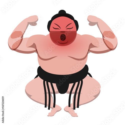 Sumo Wrestler Emoticon Illustration