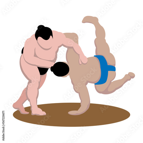 Sumo Wrestler Emoticon Illustration