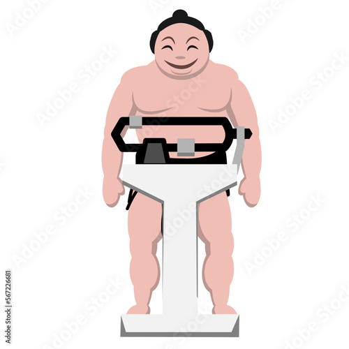 Sumo Wrestler Emoticon Illustration