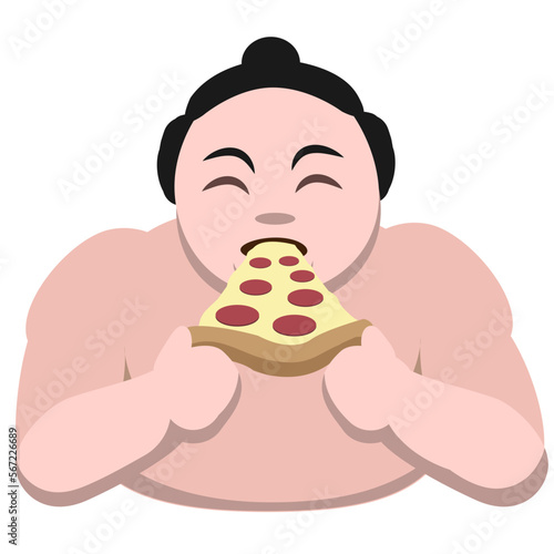 Sumo Wrestler Emoticon Illustration