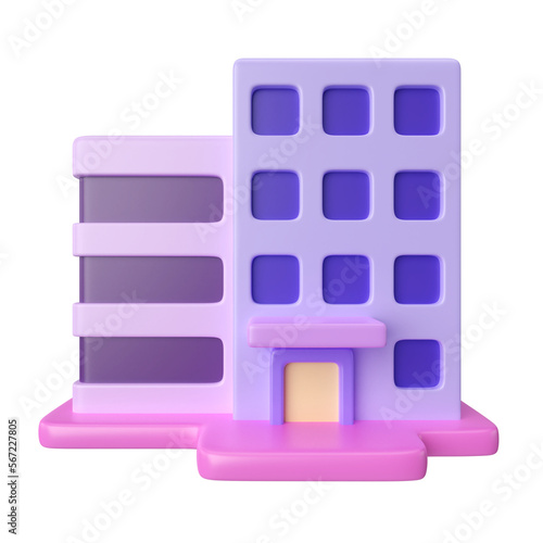 Office Building 3D Illustration Icon