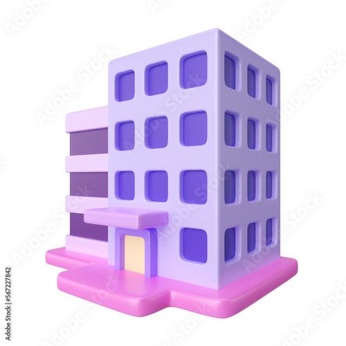 Office Building 3D Illustration Icon