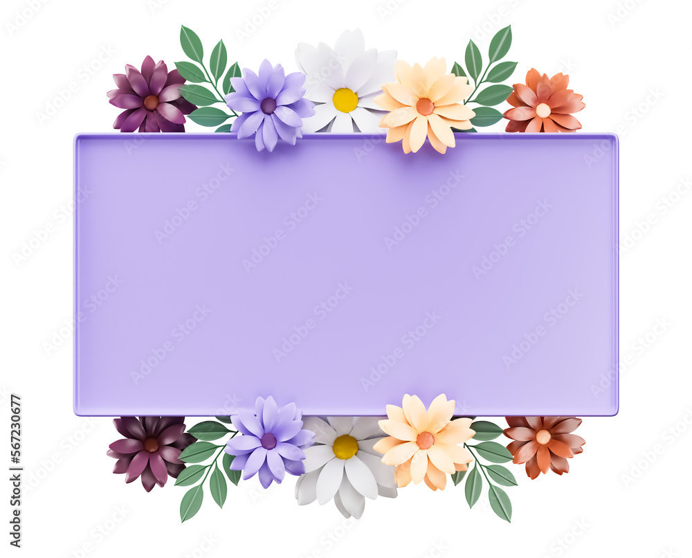 Spring floral daisy flower banner cutout Spring floral daisy flower banner cutout