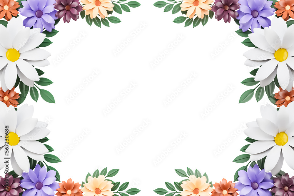 Spring floral daisy flower banner cutout