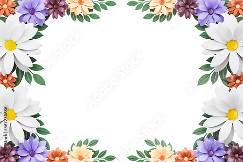Spring floral daisy flower banner cutout © Xvector