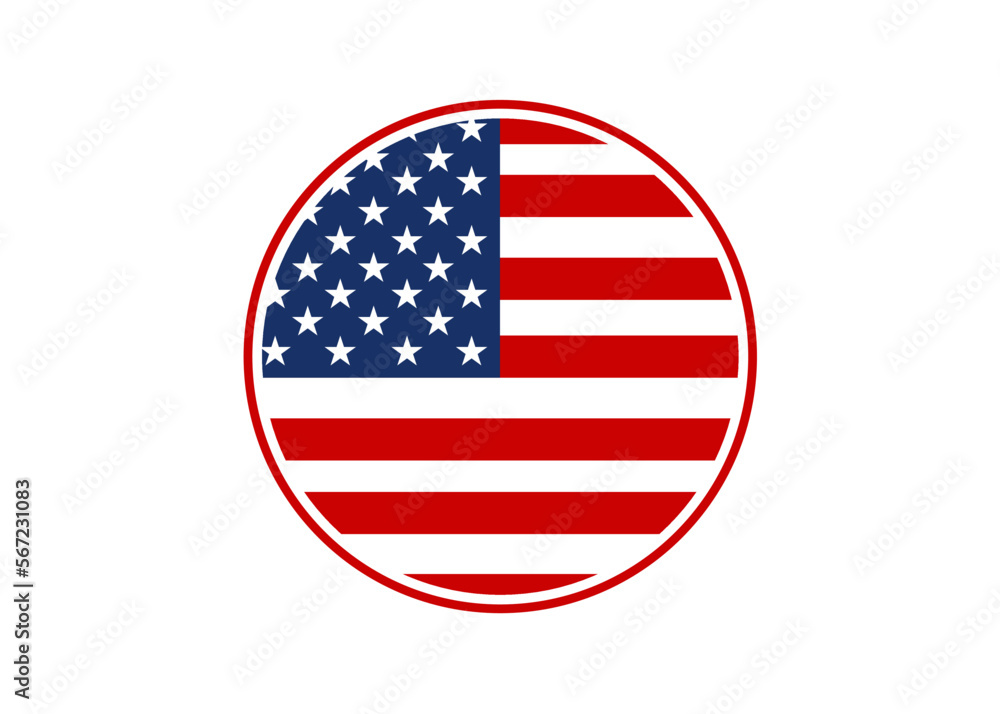 United States Circle Design Vector Illustration. United States Circle Design Vector Illustration.