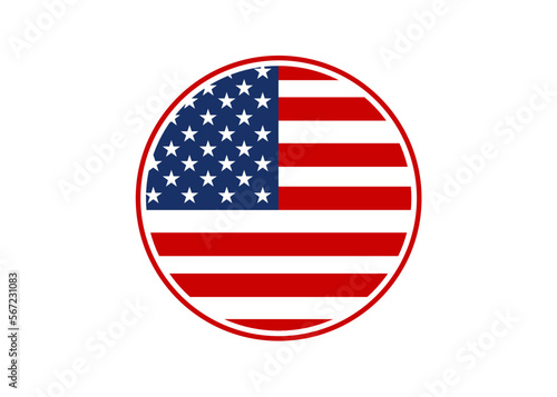 United States Circle Design Vector Illustration.