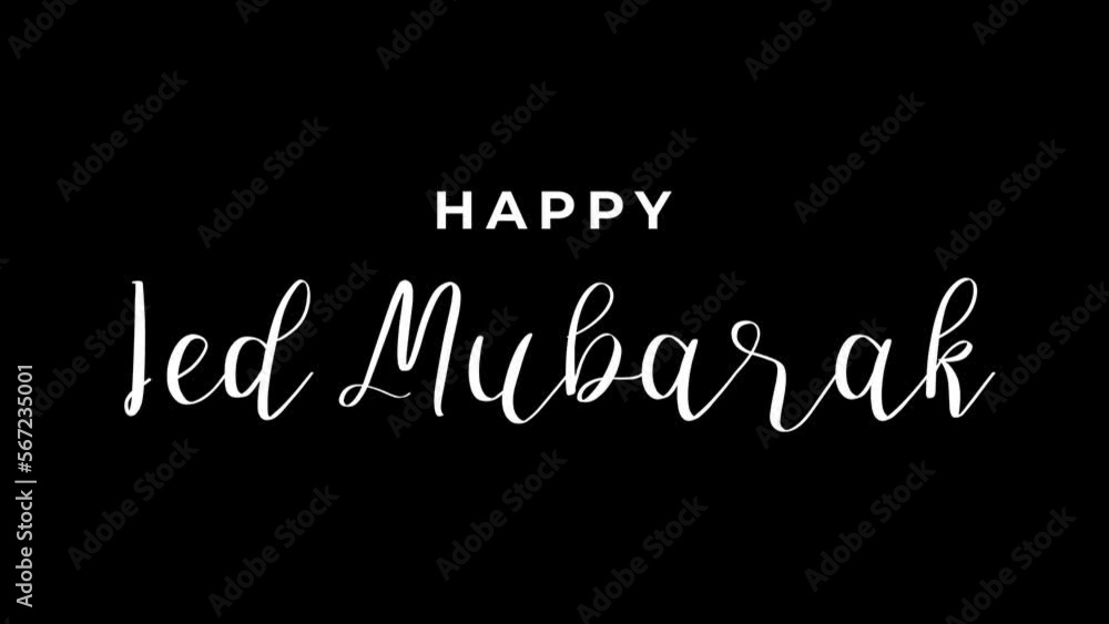 happy ied mubarak text animation in white color on transparent background. ied mubarak greeting card. 4k video. happy ied mubarak text animation in white color on transparent background. ied mubarak greeting card. 4k video.