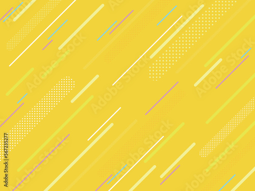 背景画像 ポップ 斜線 ドットかわいい カラフル 黄色