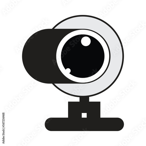 Web camera on white and black icon vector illustration 
