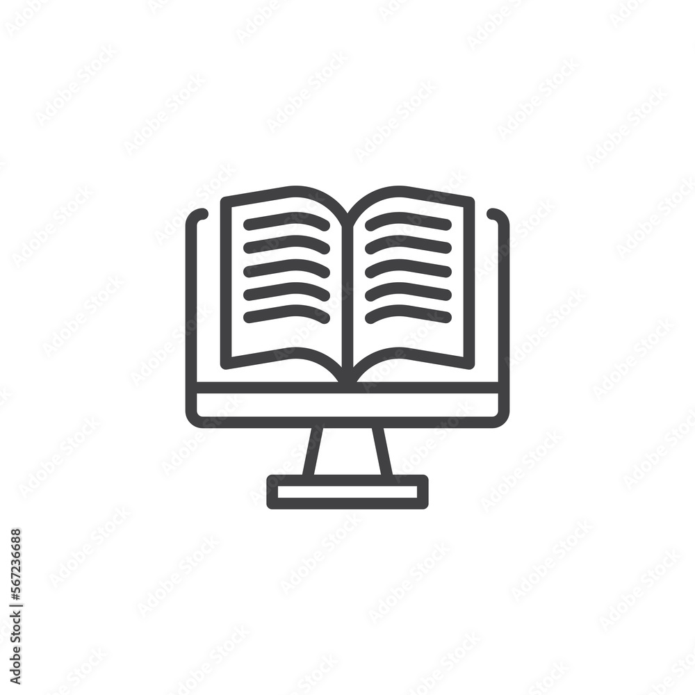 Online book reading line icon Online book reading line icon