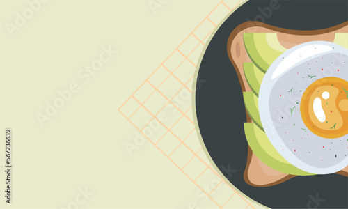 bread with avocado and egg fried