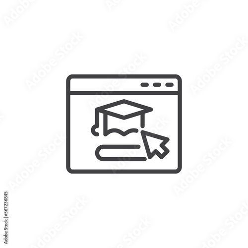 Distance learning line icon