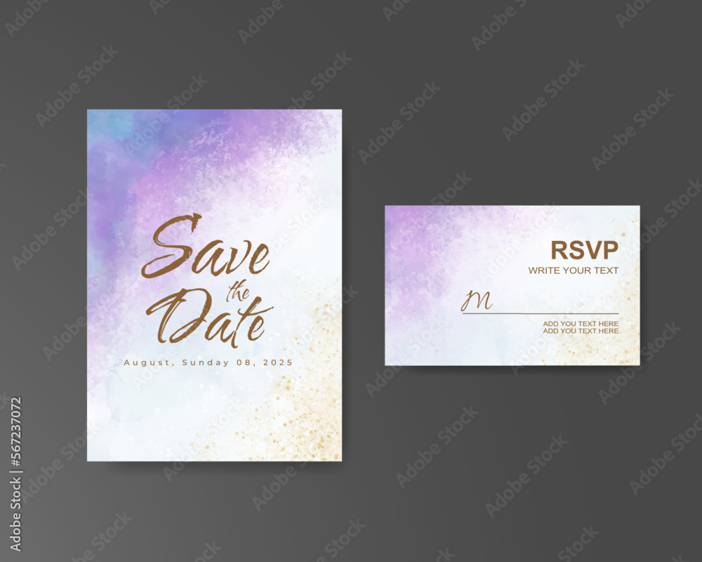 Wedding invitation with abstract watercolor background Wedding invitation with abstract watercolor background