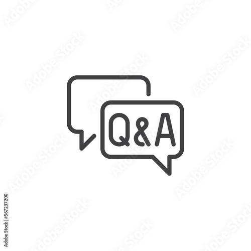 FAQ, questions and answers line icon