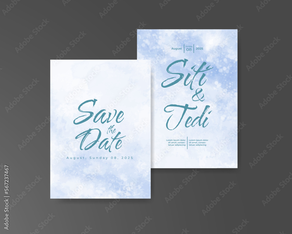 Wedding invitation with abstract watercolor background Wedding invitation with abstract watercolor background
