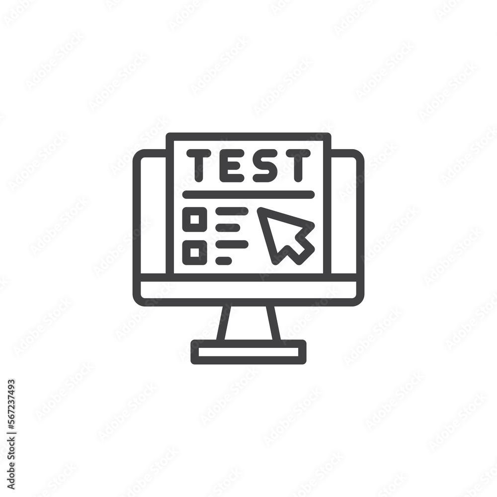 Online testing line icon Online testing line icon
