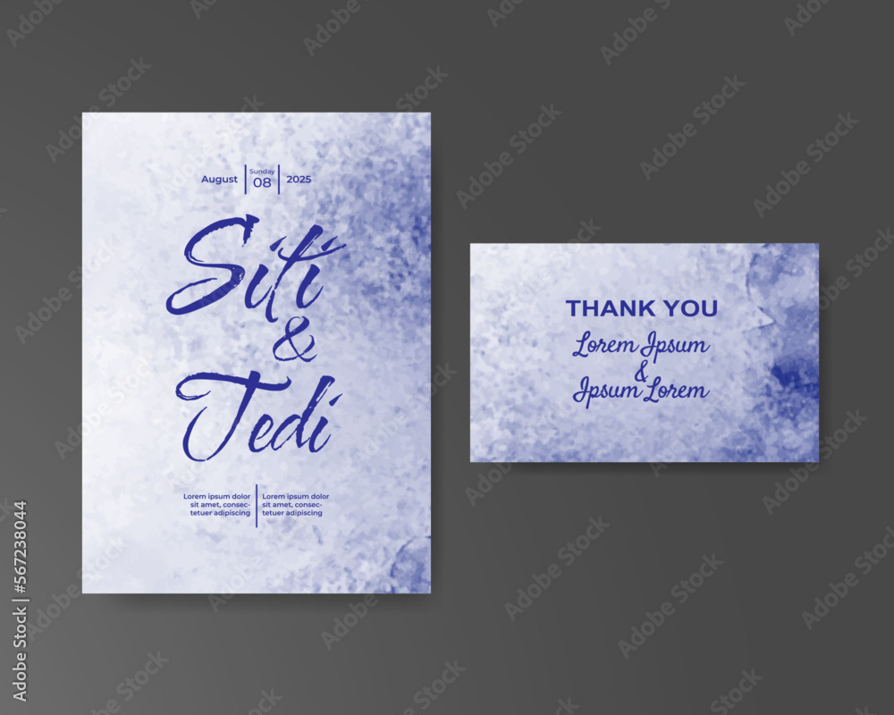 Wedding invitation with abstract watercolor background Wedding invitation with abstract watercolor background