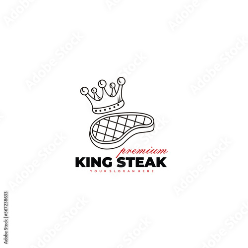 king steak logo design for business restaurant