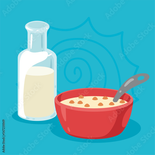 cereal with milk breakfast