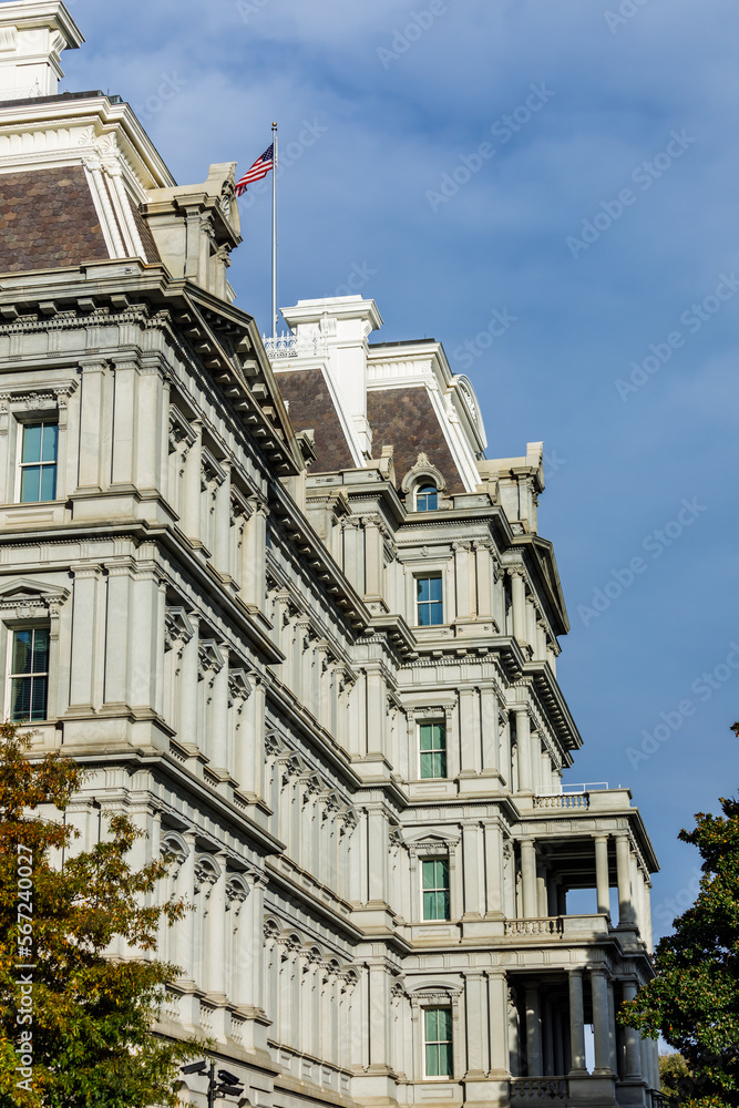 Exterior of the Eisenhower Executive Office building, next to the White