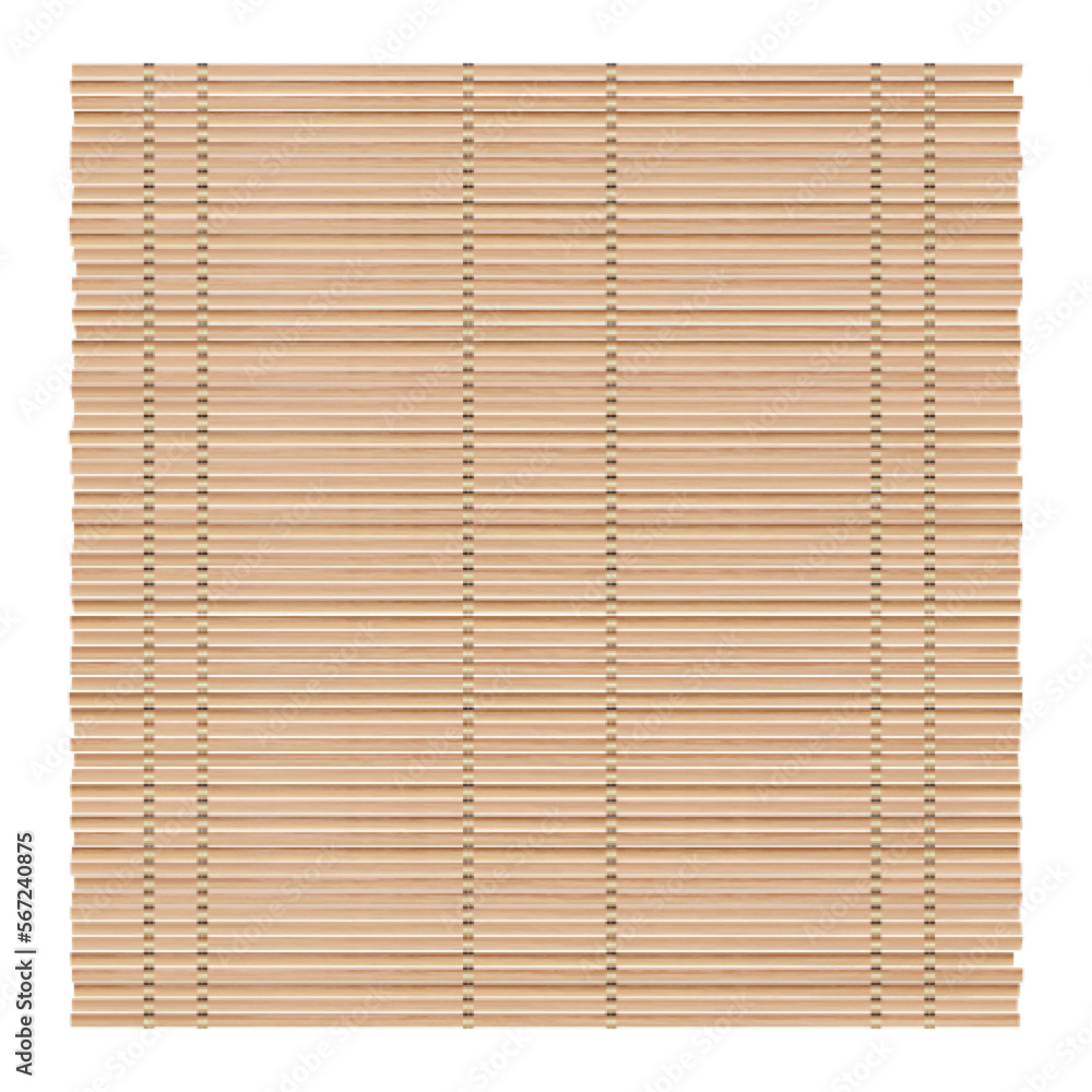 Bamboo mat background for making sushi. Top view. Realistic texture makisu or curtain. Vector illustration. Bamboo mat background for making sushi. Top view. Realistic texture makisu or curtain. Vector illustration.