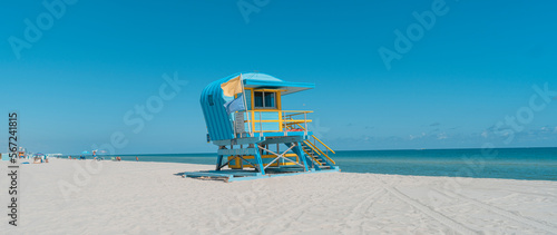 lifeguard tower on the beach beautiful miami 